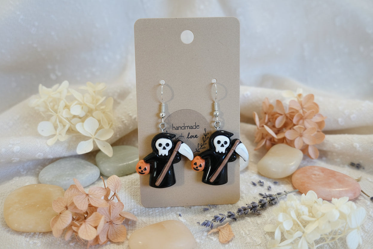 Plastic Earring Halloween Death