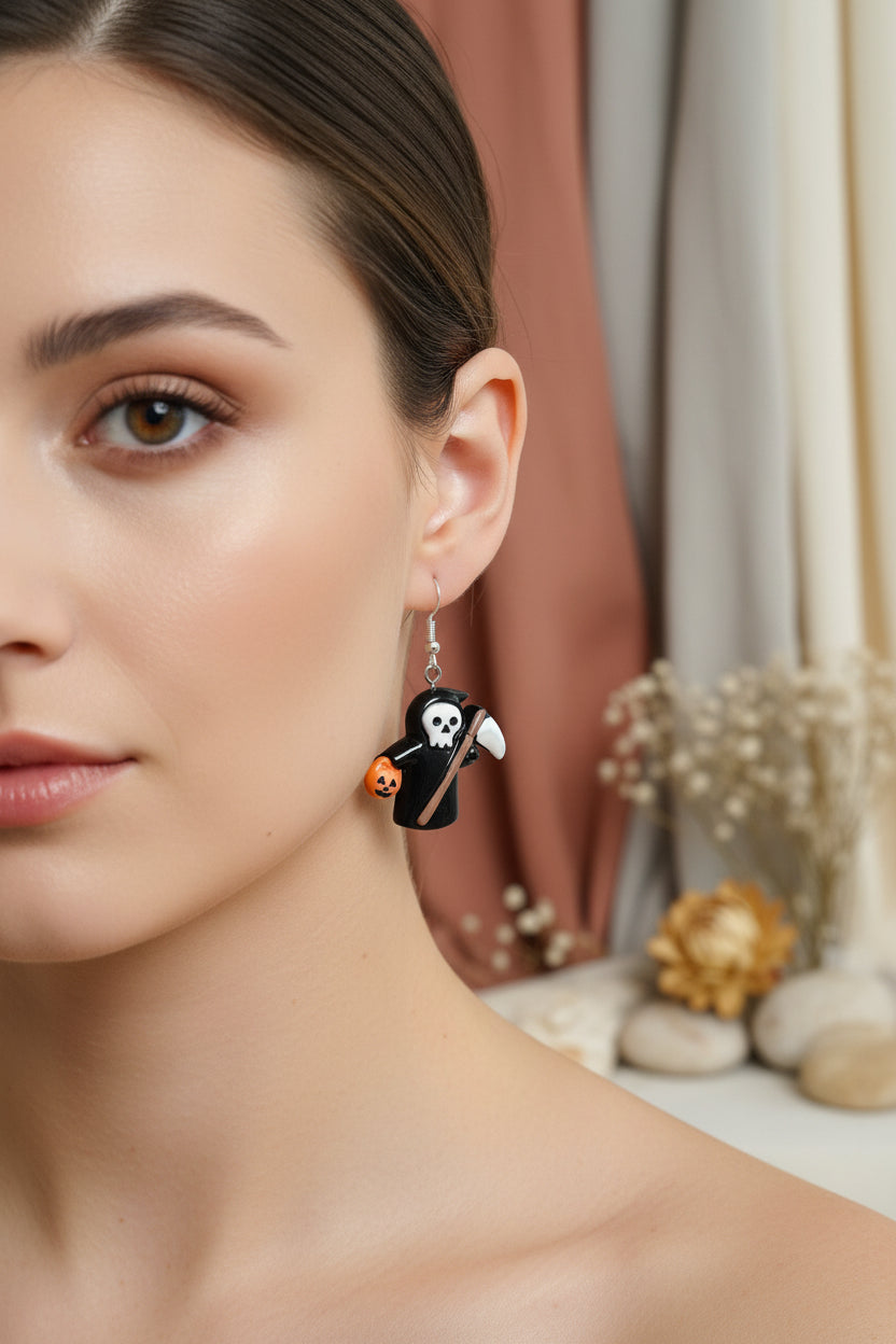 Plastic Earring Halloween Death