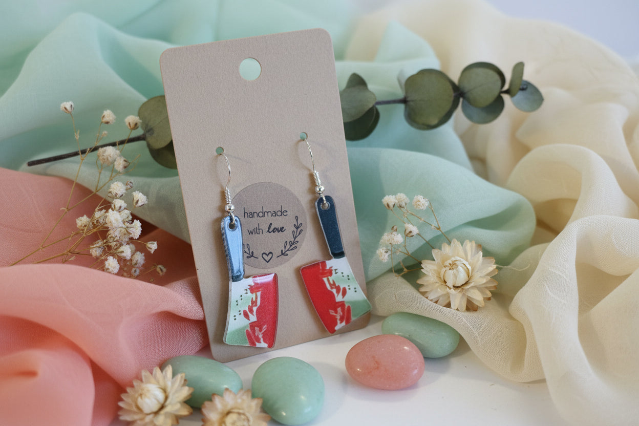 Plastic Earring Halloween Bloody Bard