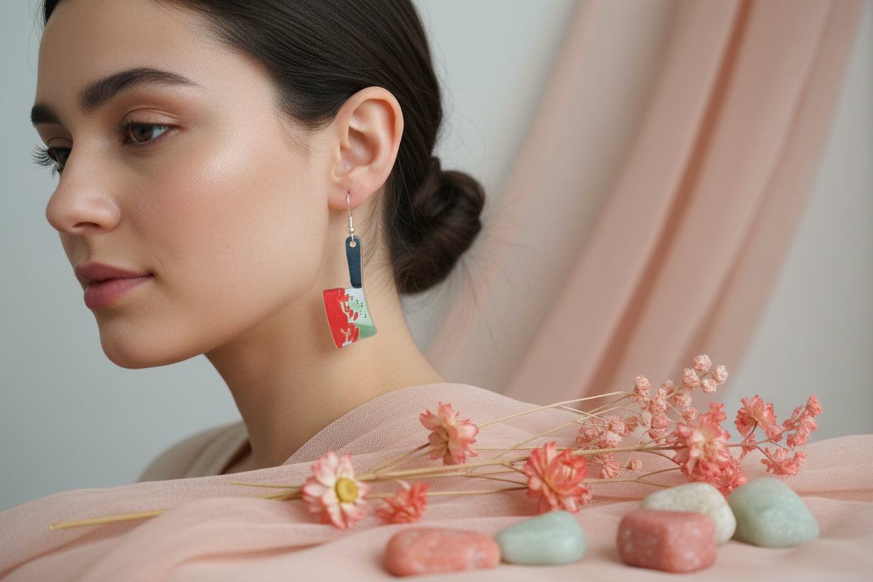 Plastic Earring Halloween Bloody Bard