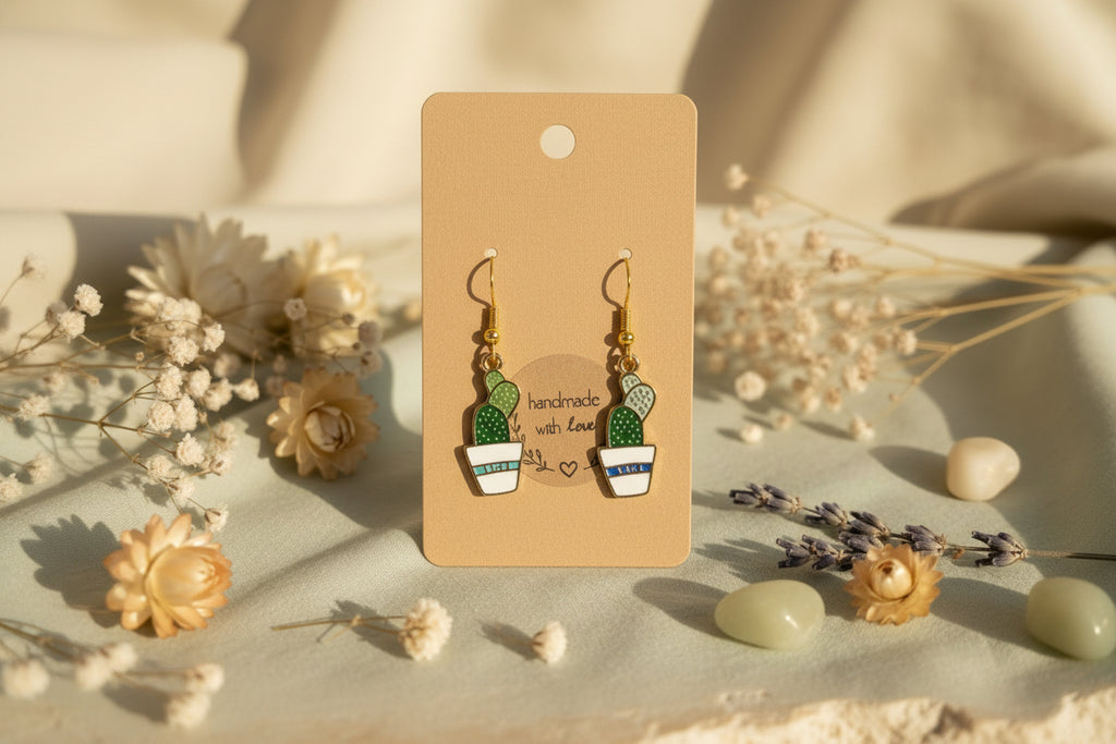 Plastic Earring Plant Cactus