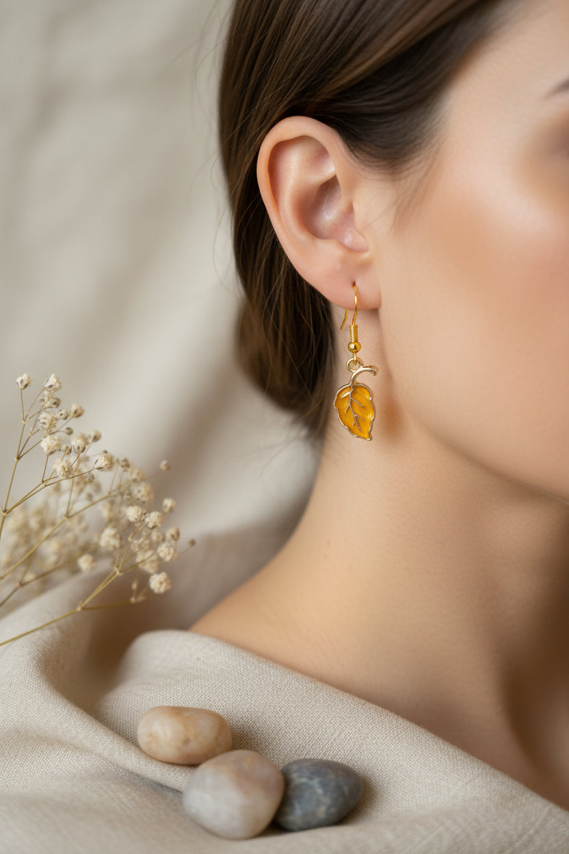 Plastic Earring Autumn Leaves