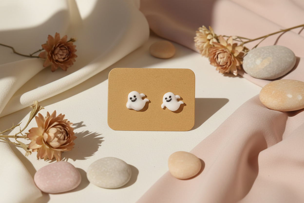 Műanyag Fülbevaló Halloween Szellem Kis