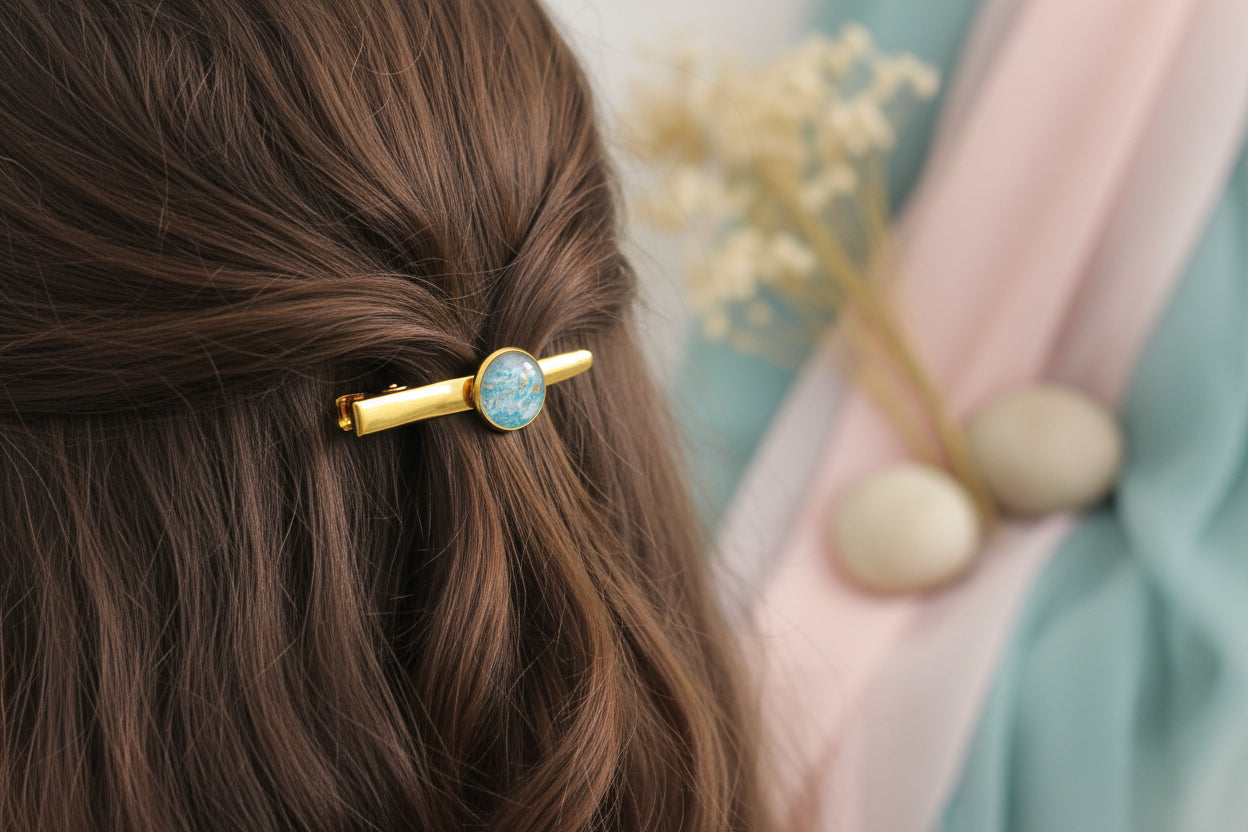 Cabochon Hairclip Earth