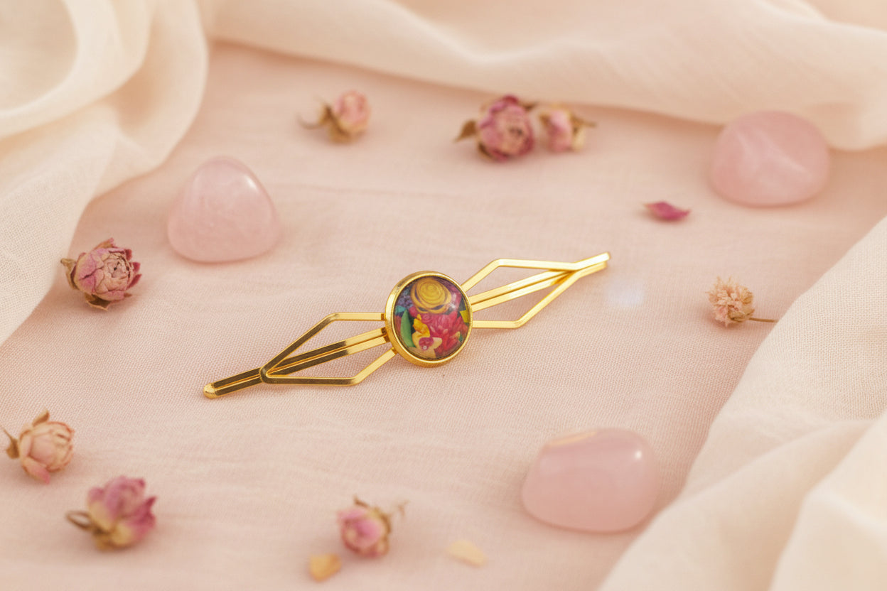 Cabochon Hairpin Flowers