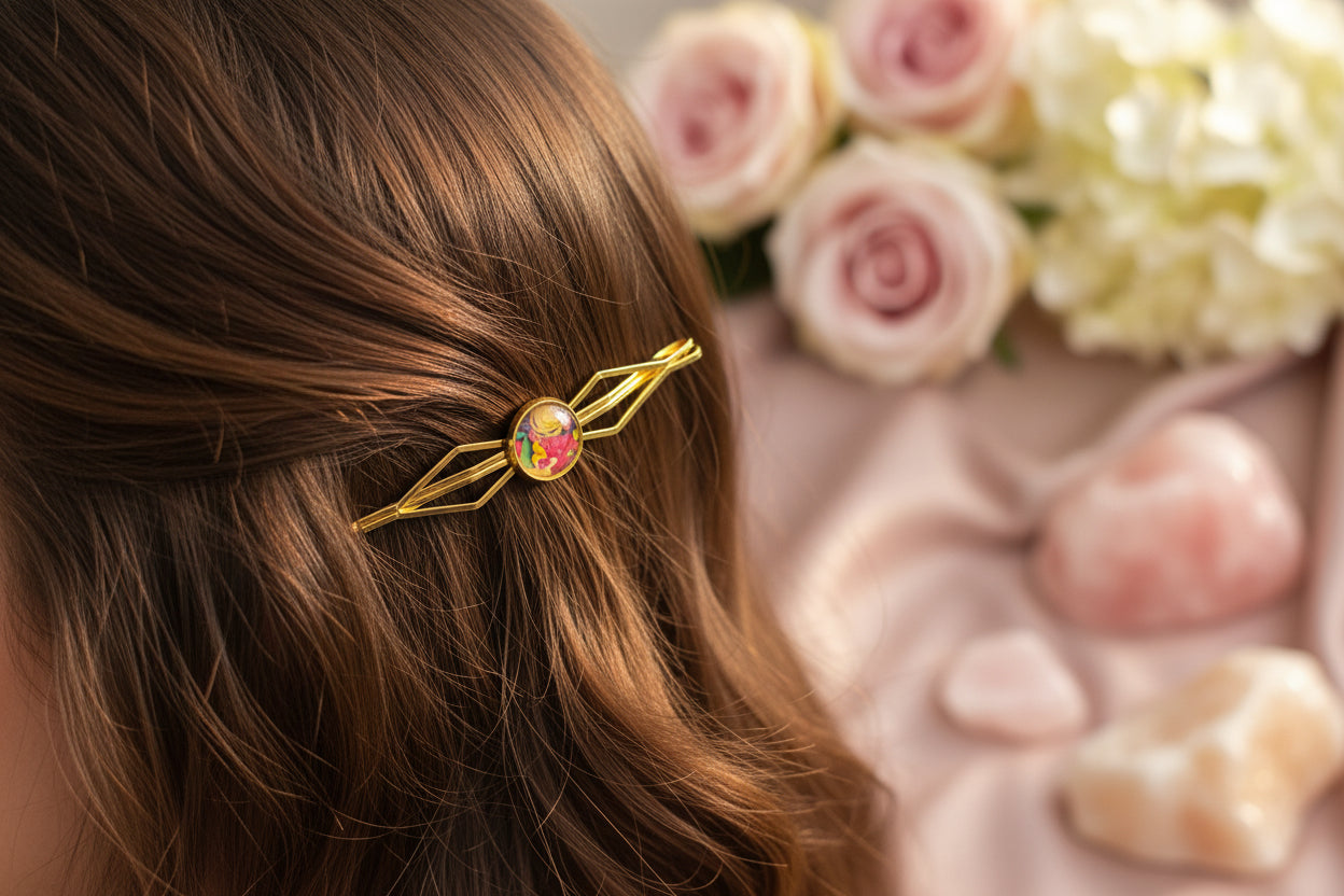 Cabochon Hairpin Flowers