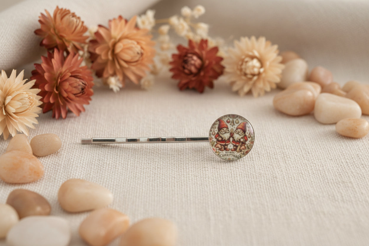 Cabochon Hairpin Christmas Gnomes