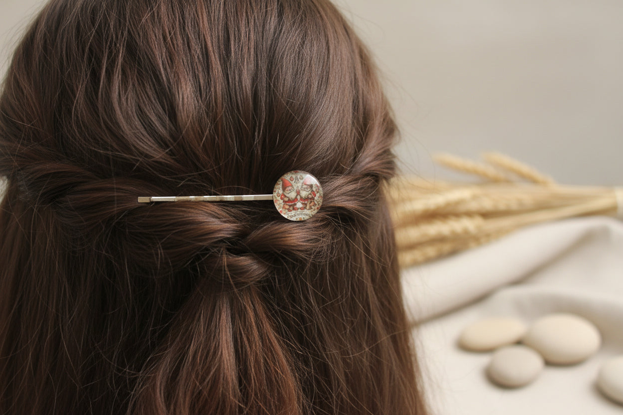 Cabochon Hairpin Christmas Gnomes