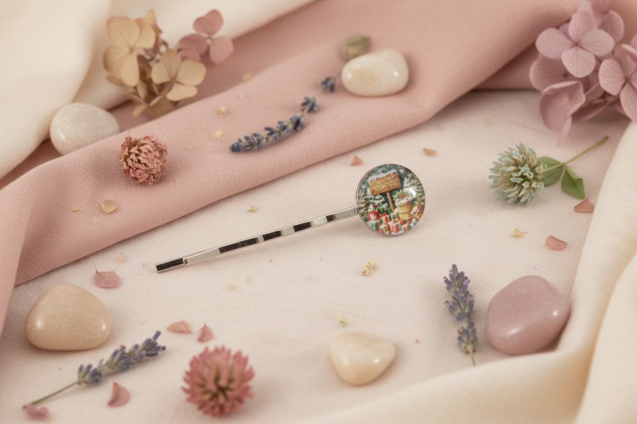 Cabochon Hairpin Christmas Coming