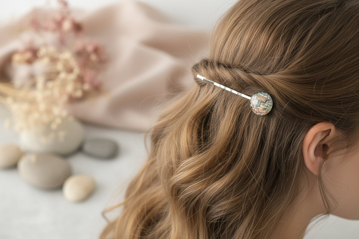 Cabochon Hairpin Christmas Coming