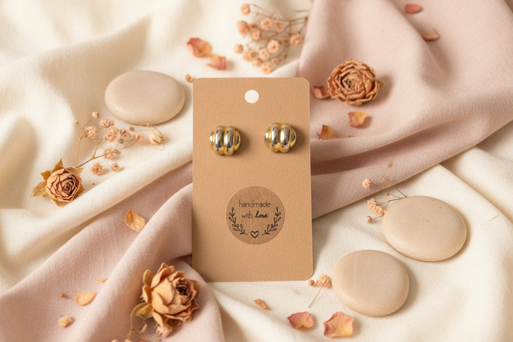 Button Earring Goldish