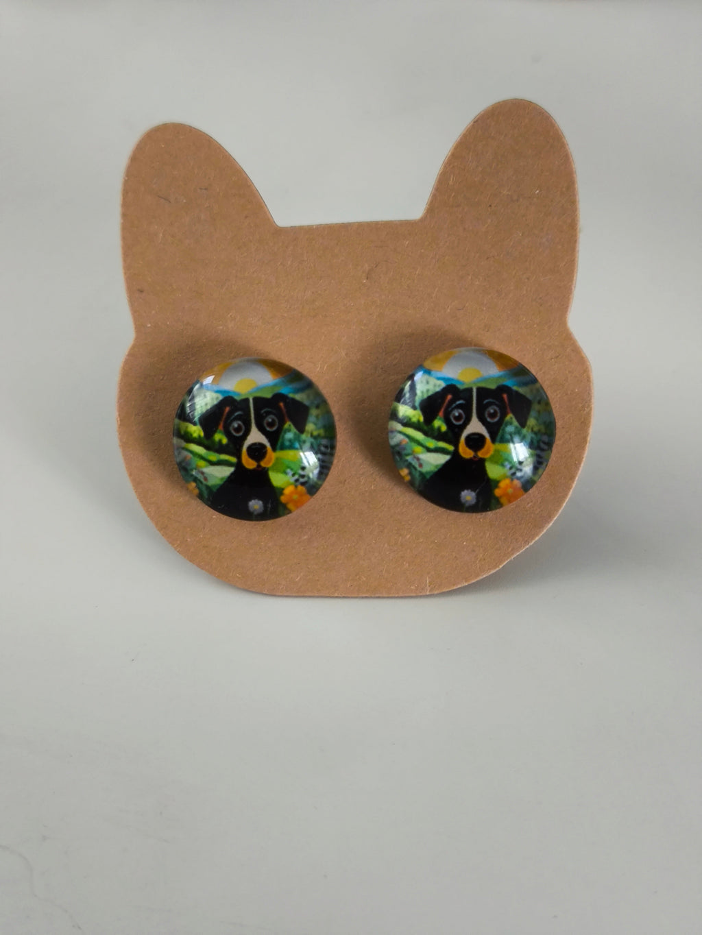 Cabochon Earring with Dog