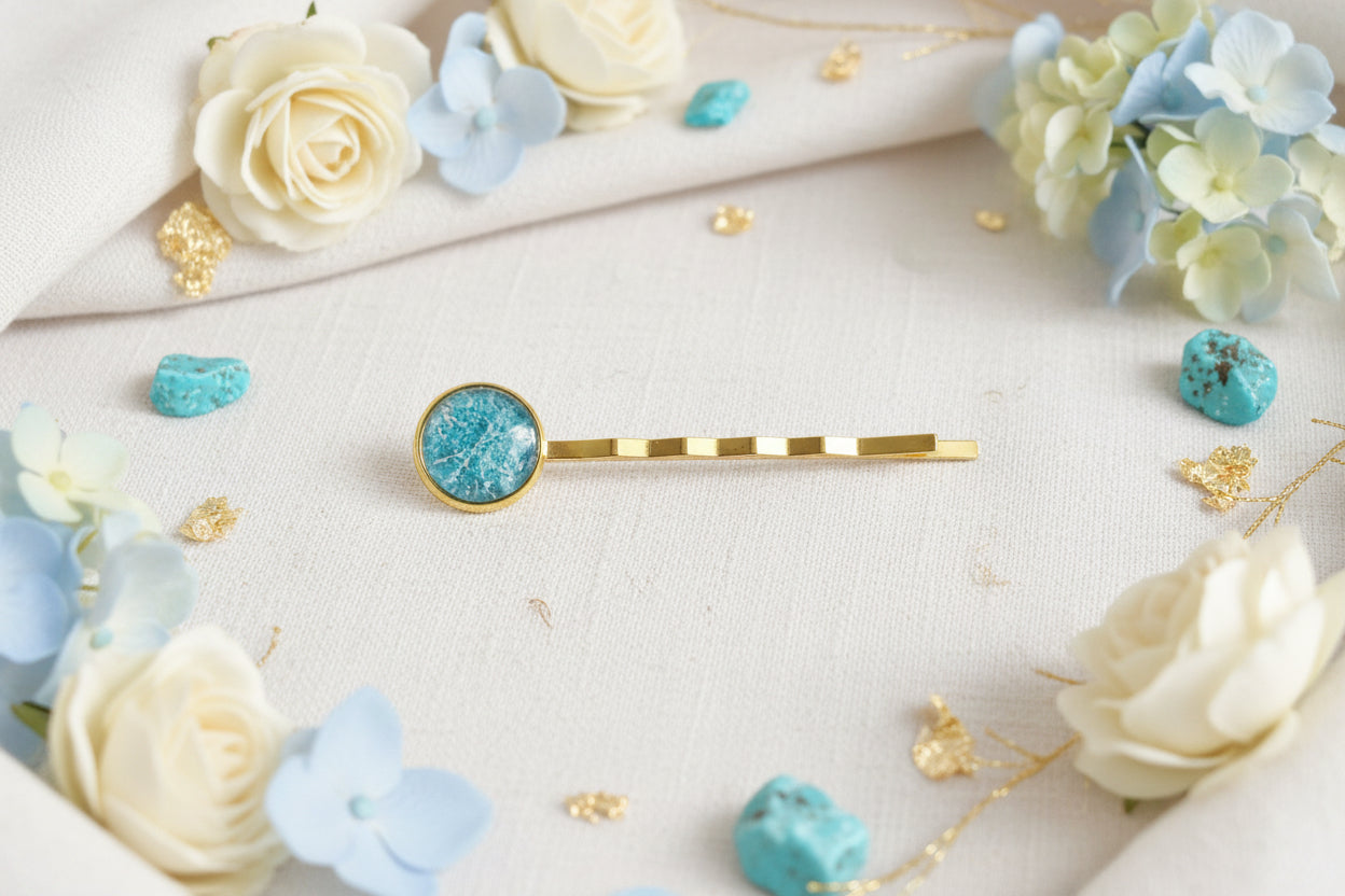 Cabochon Hairpin Blue Mineral