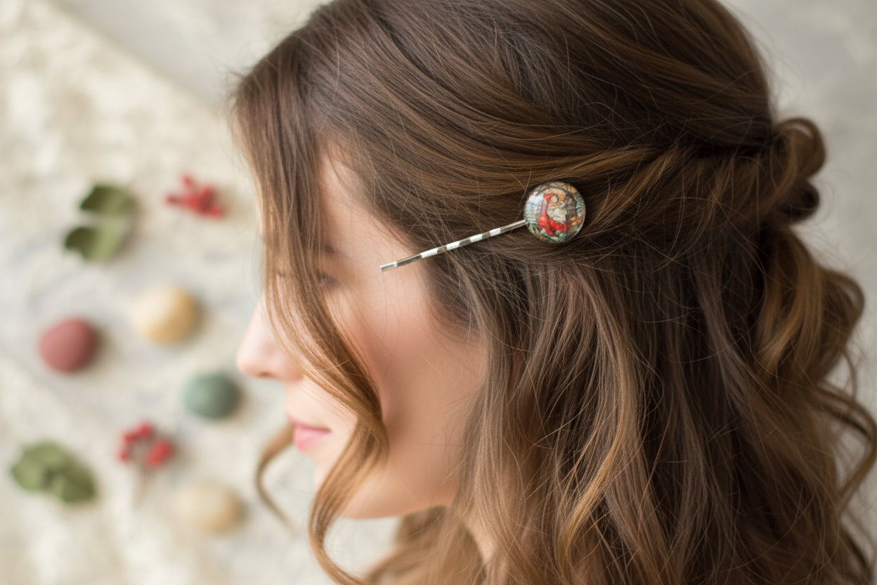 Cabochon Hairpin Christmas