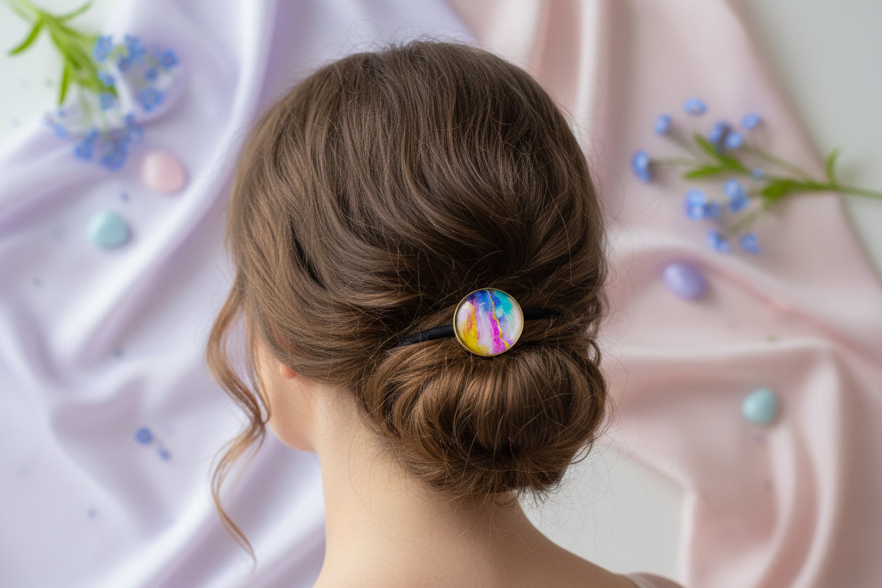 Cabochon Hairtie Pink Dreams