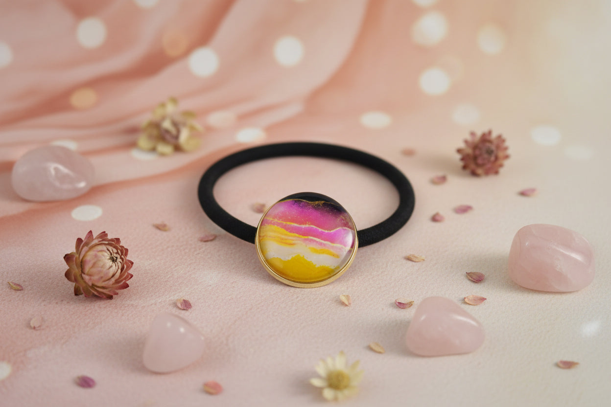 Cabochon Hairtie Orange Dreams