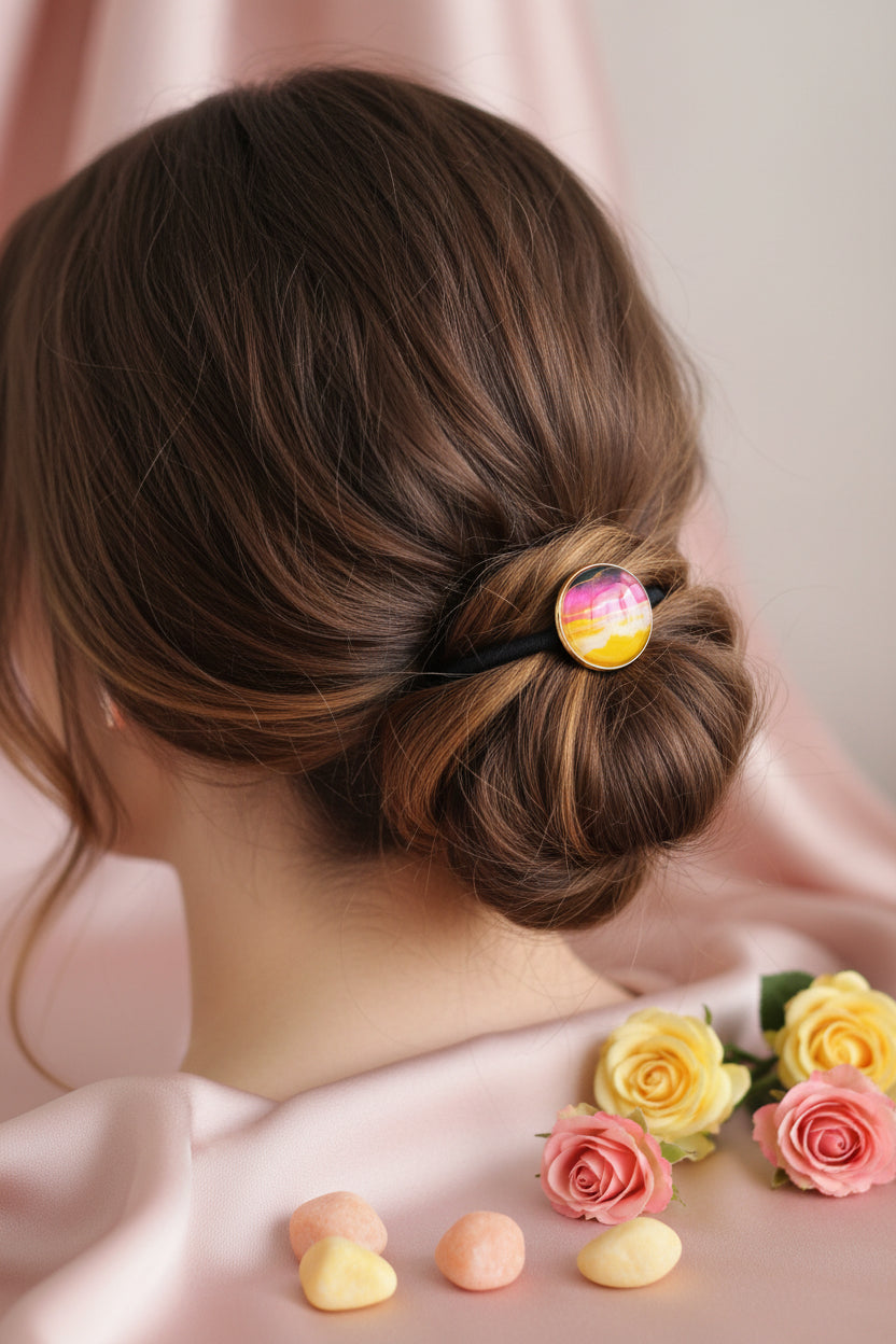 Cabochon Hairtie Orange Dreams