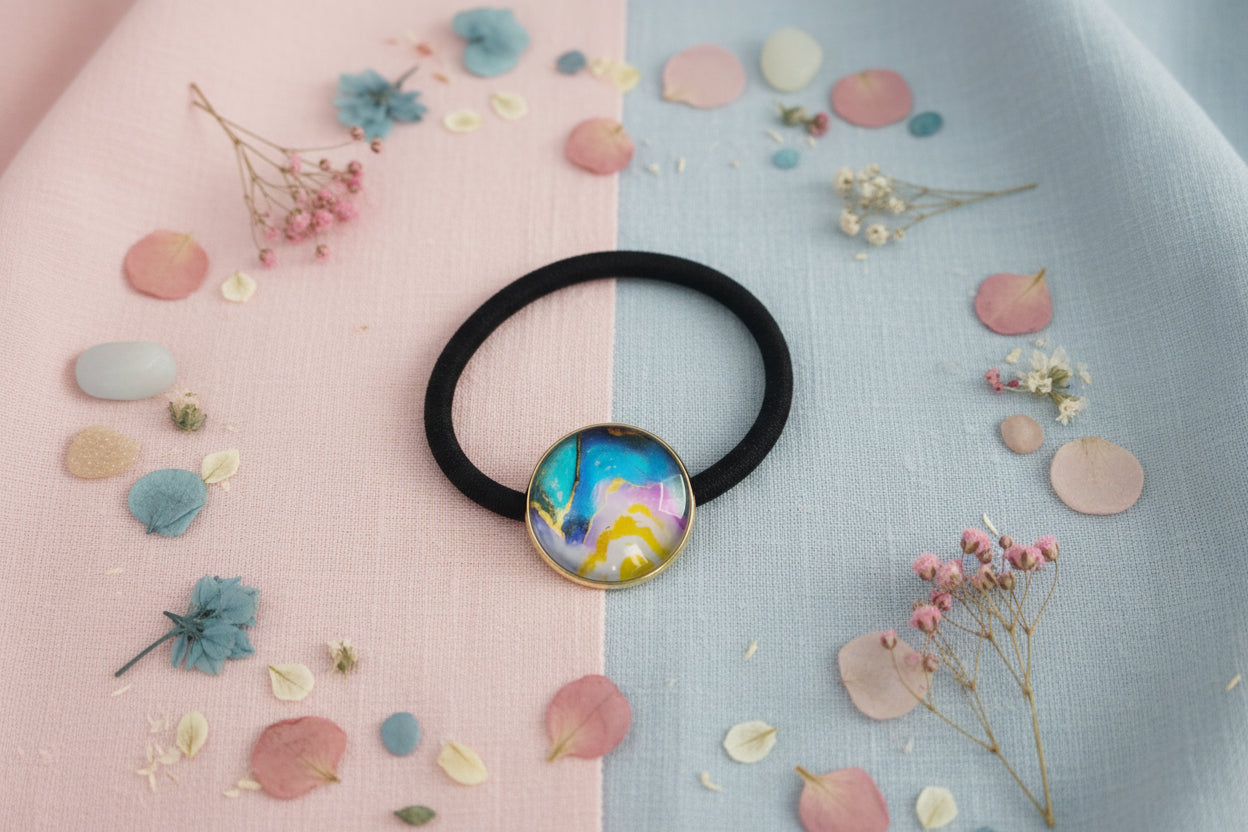 Cabochon Hairtie Artistic Waves