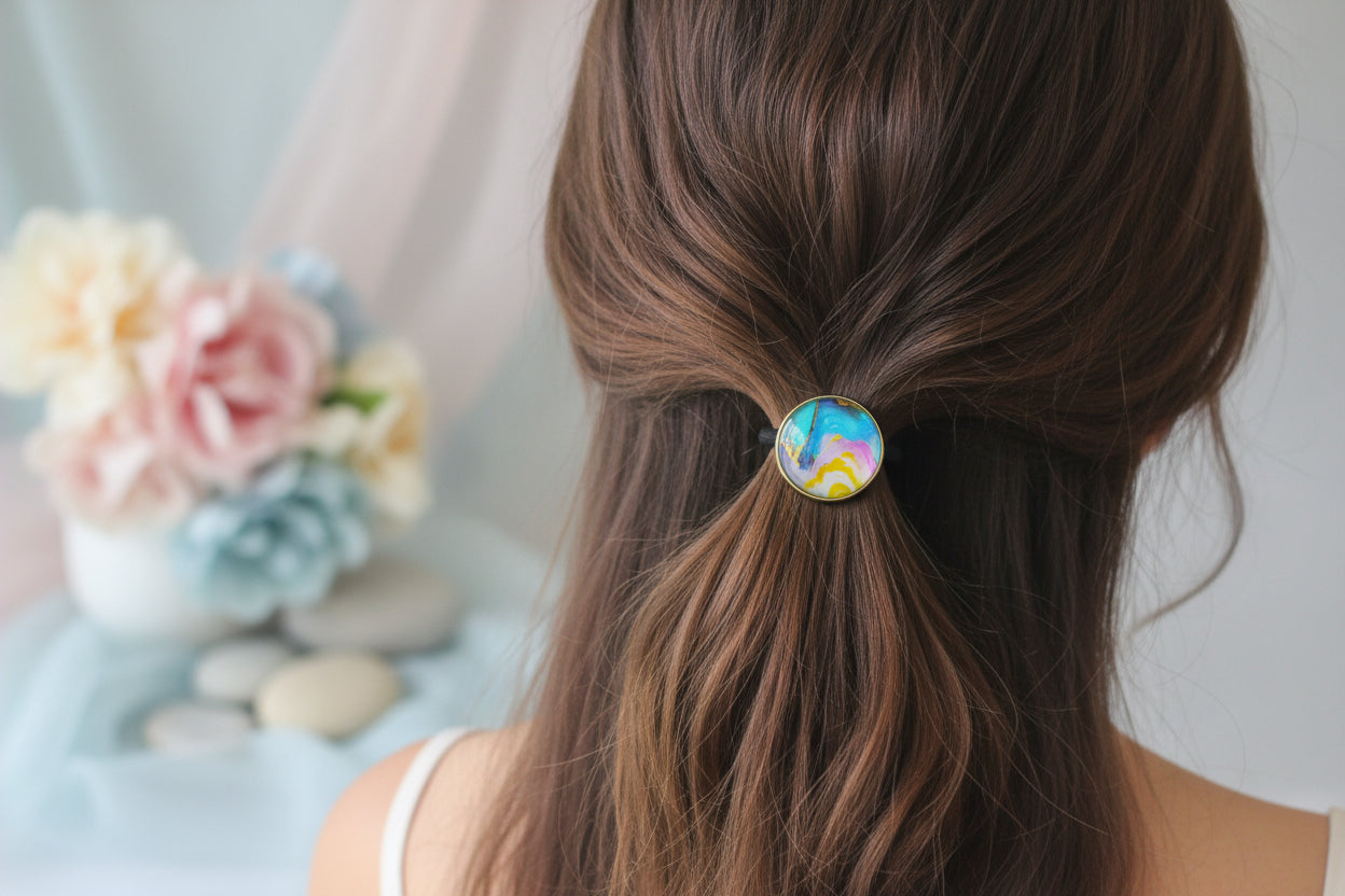 Cabochon Hairtie Artistic Waves