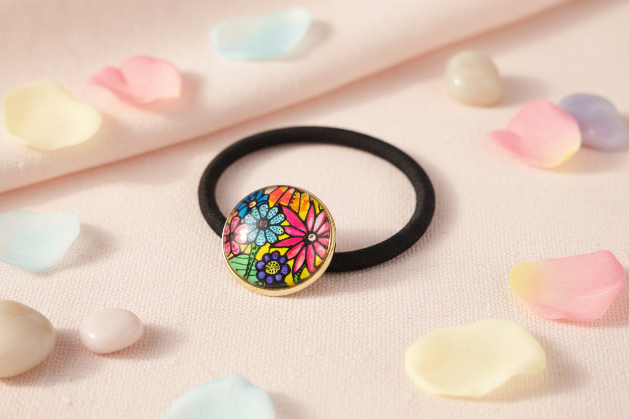 Cabochon Hairtie Flowers