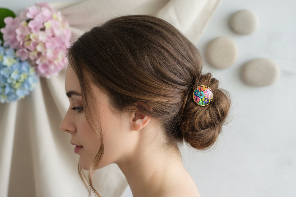 Cabochon Hairtie Flowers