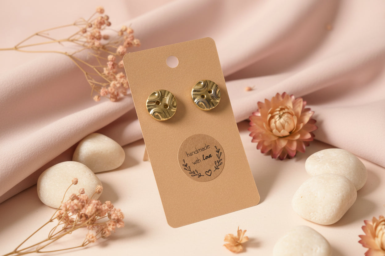 Button Earring Goldish