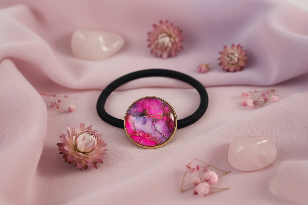 Cabochon Hairtie Pink 