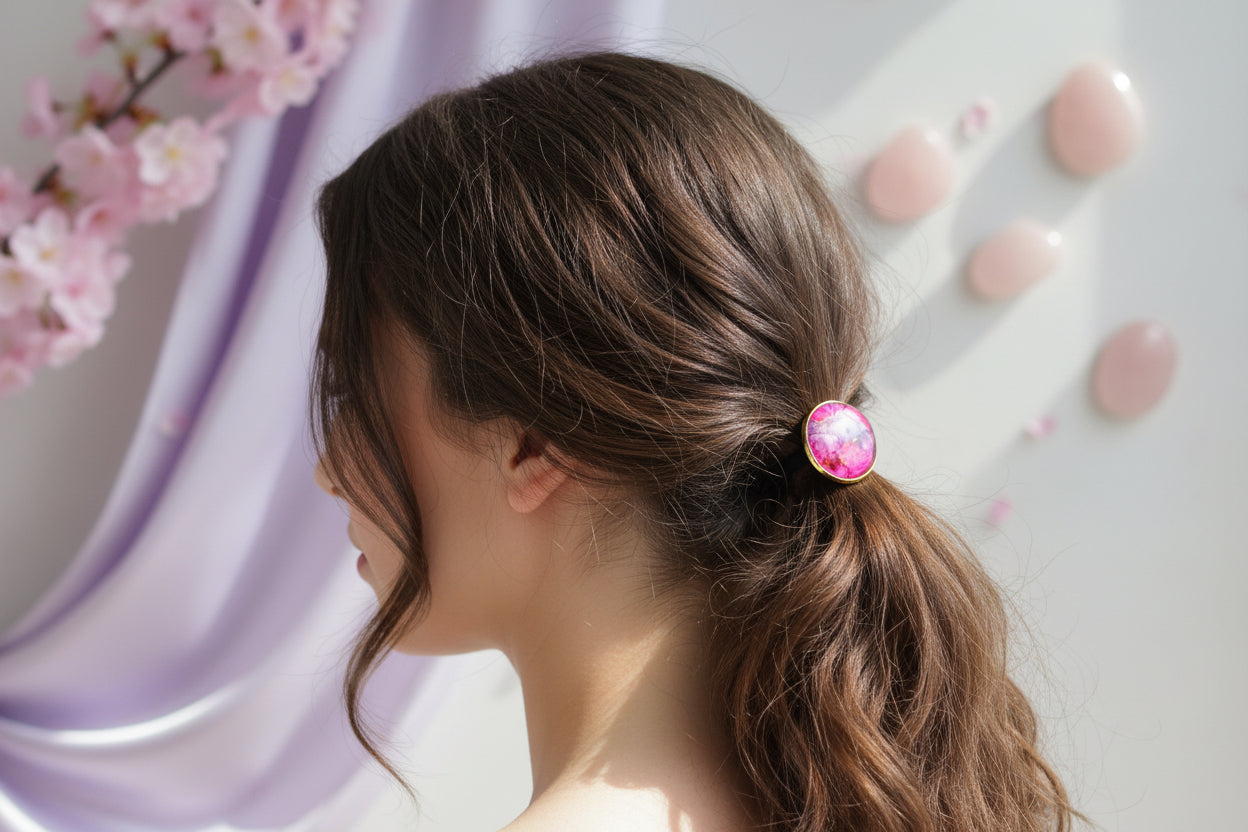Cabochon Hairtie Pink 