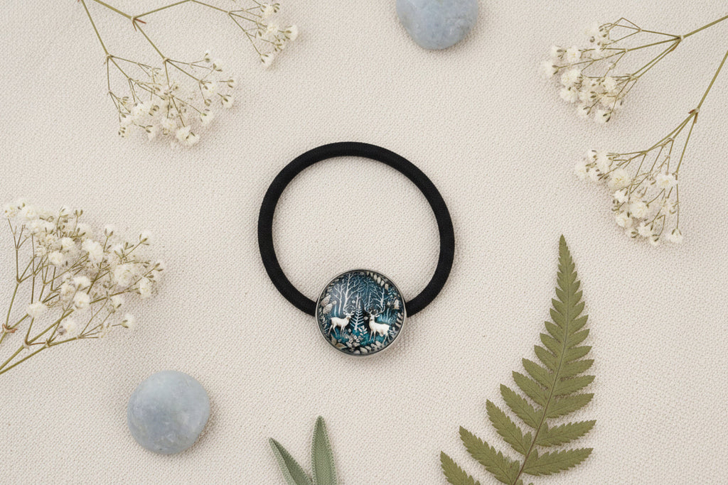 Cabochon Hairtie Christmas Raindeer