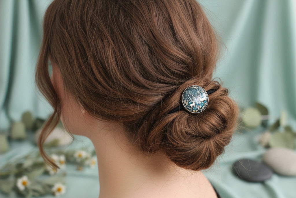 Cabochon Hairtie Christmas Raindeer