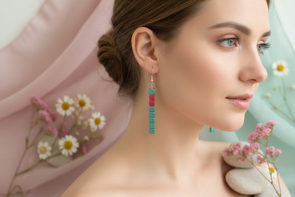 Bead Earring Pastel Green