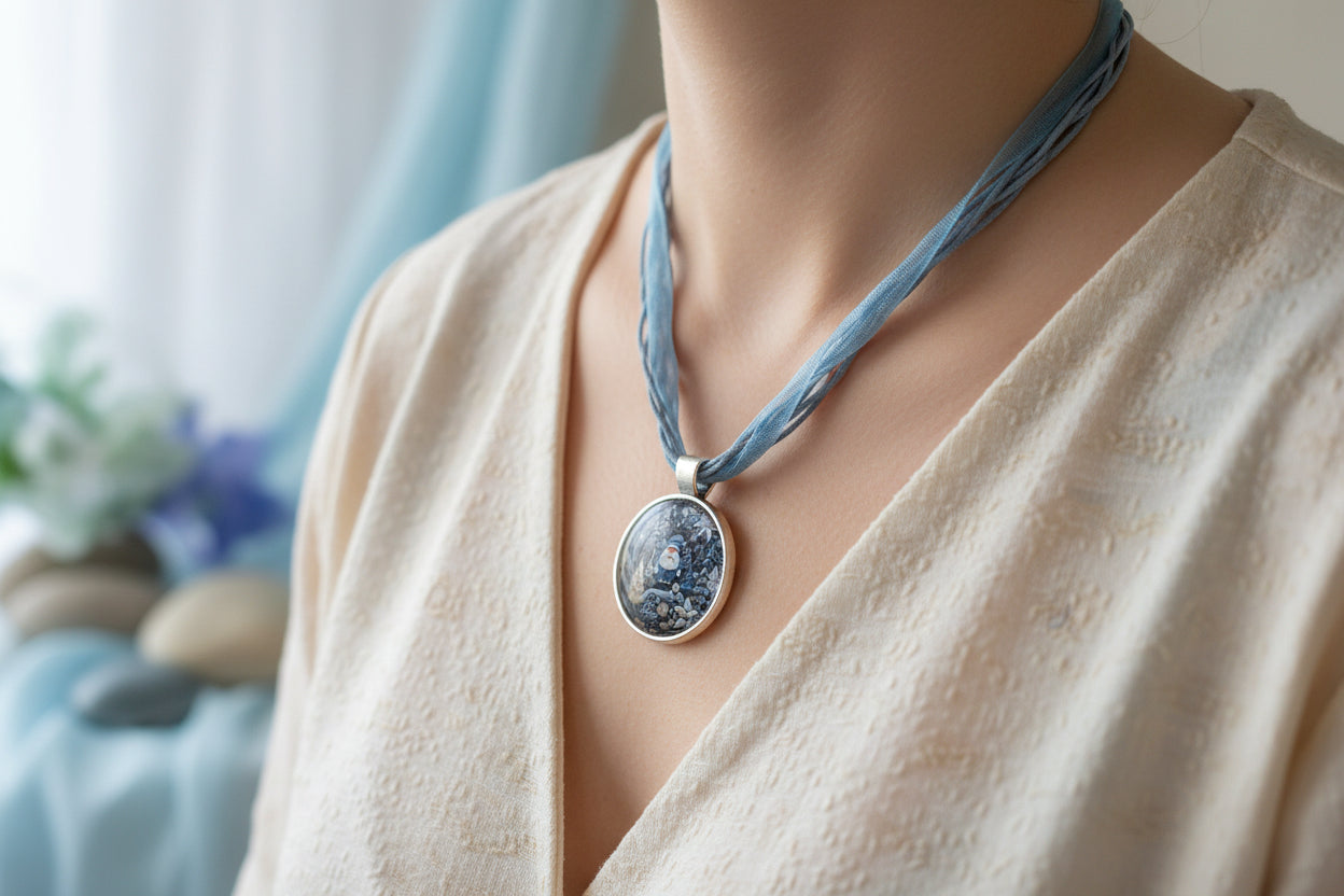 Cabochon Necklace Christmas Night