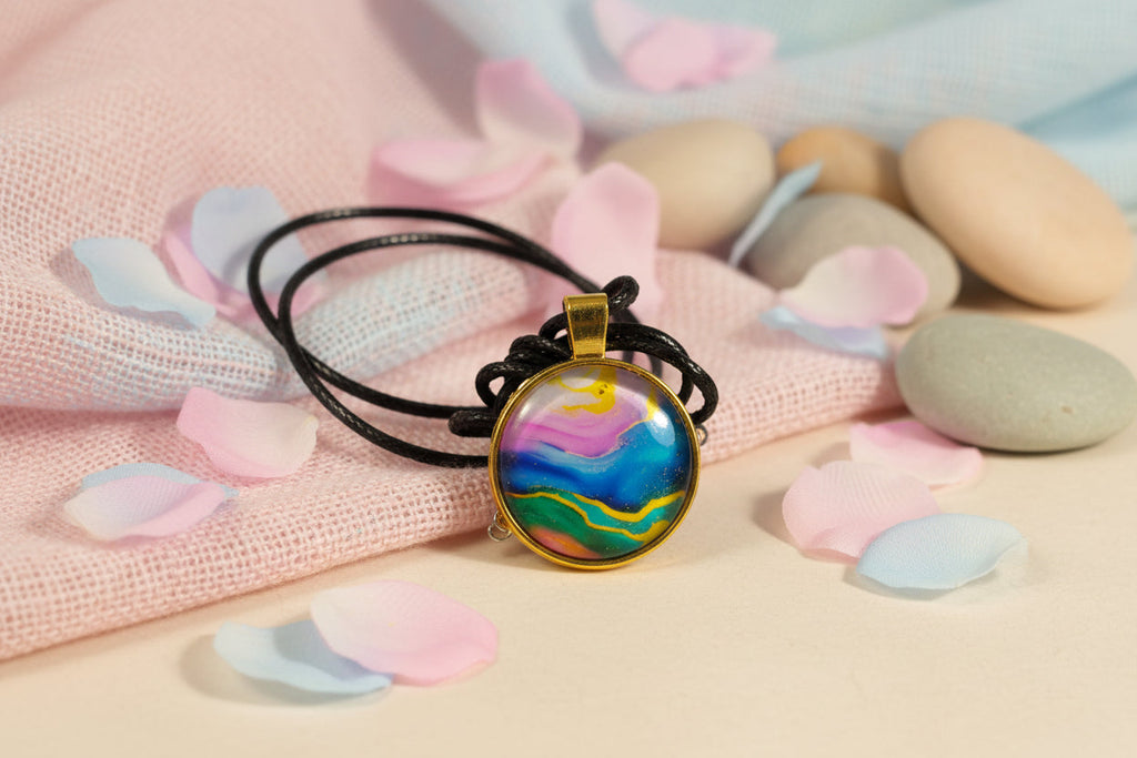Cabochon Necklace Colorwul Waves