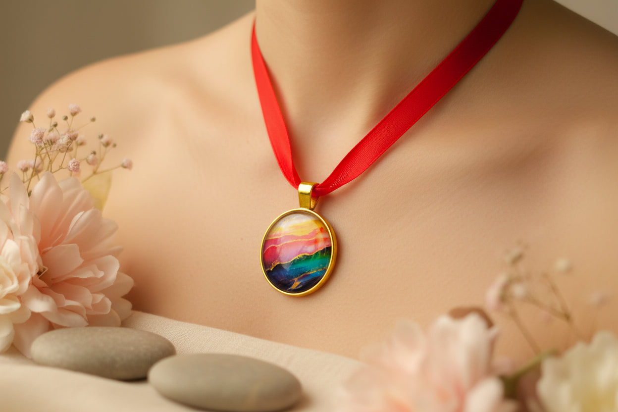 Cabochon Necklace Sunrise