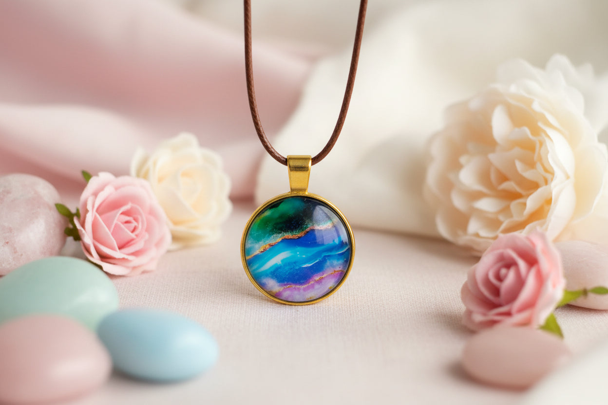 Cabochon Necklace Waves