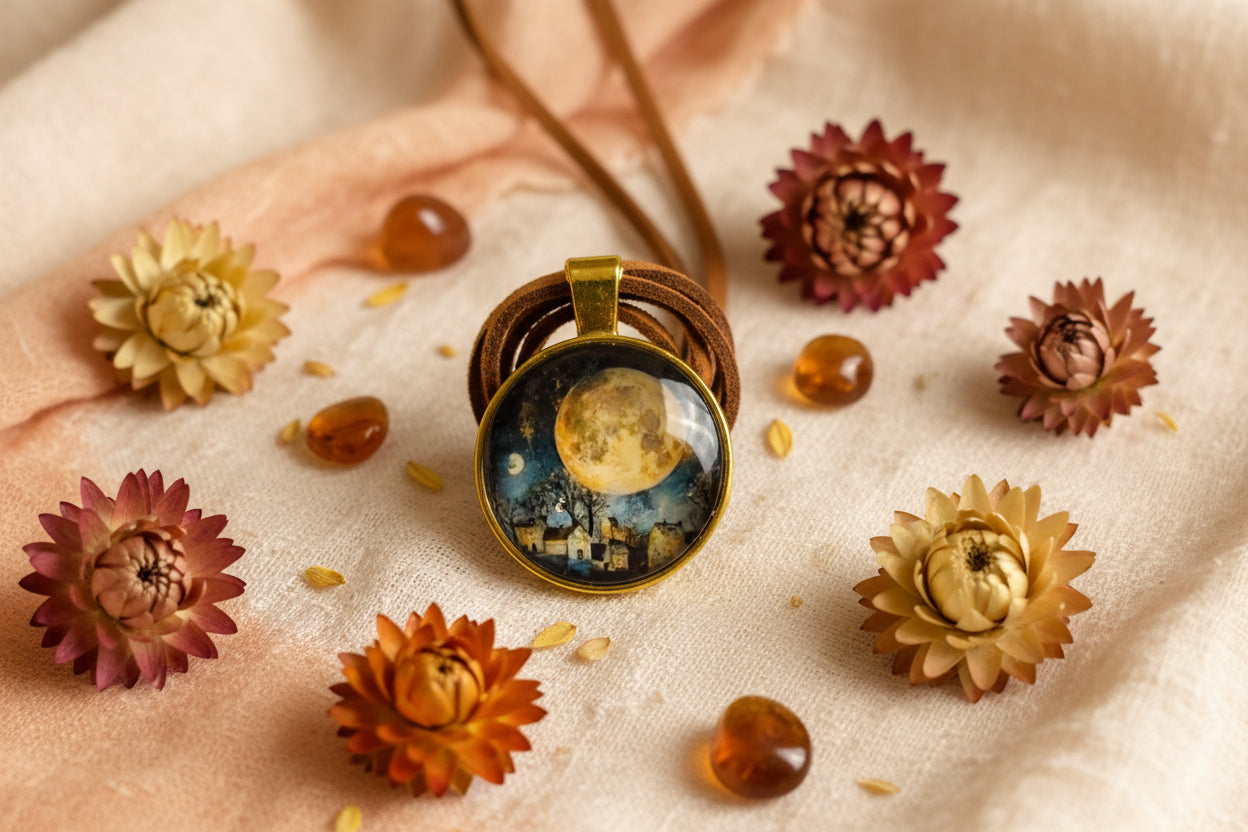 Cabochon Necklace Full Moon