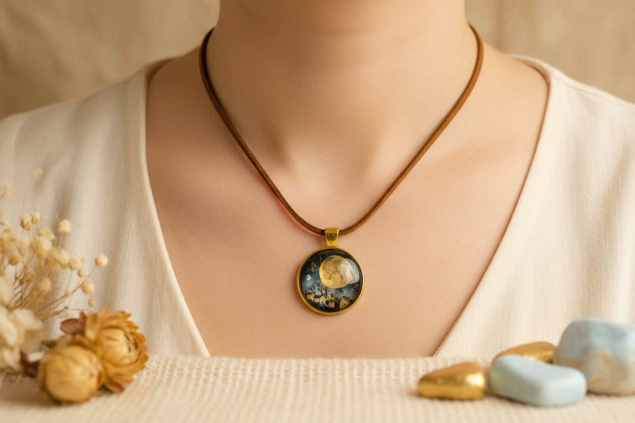 Cabochon Necklace Full Moon