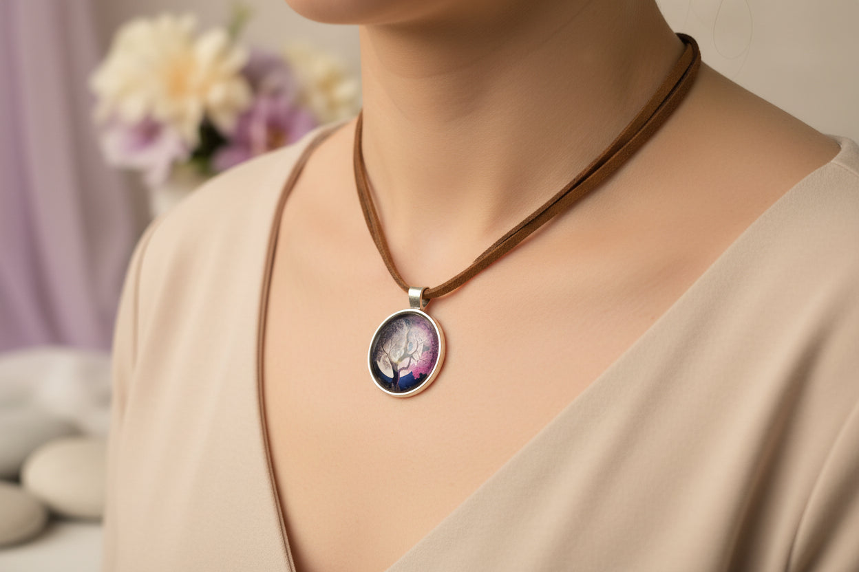 Cabochon Necklace Magical Tree