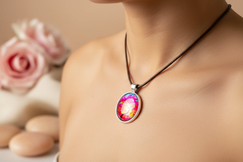 Cabochon Necklace Pink Dreams