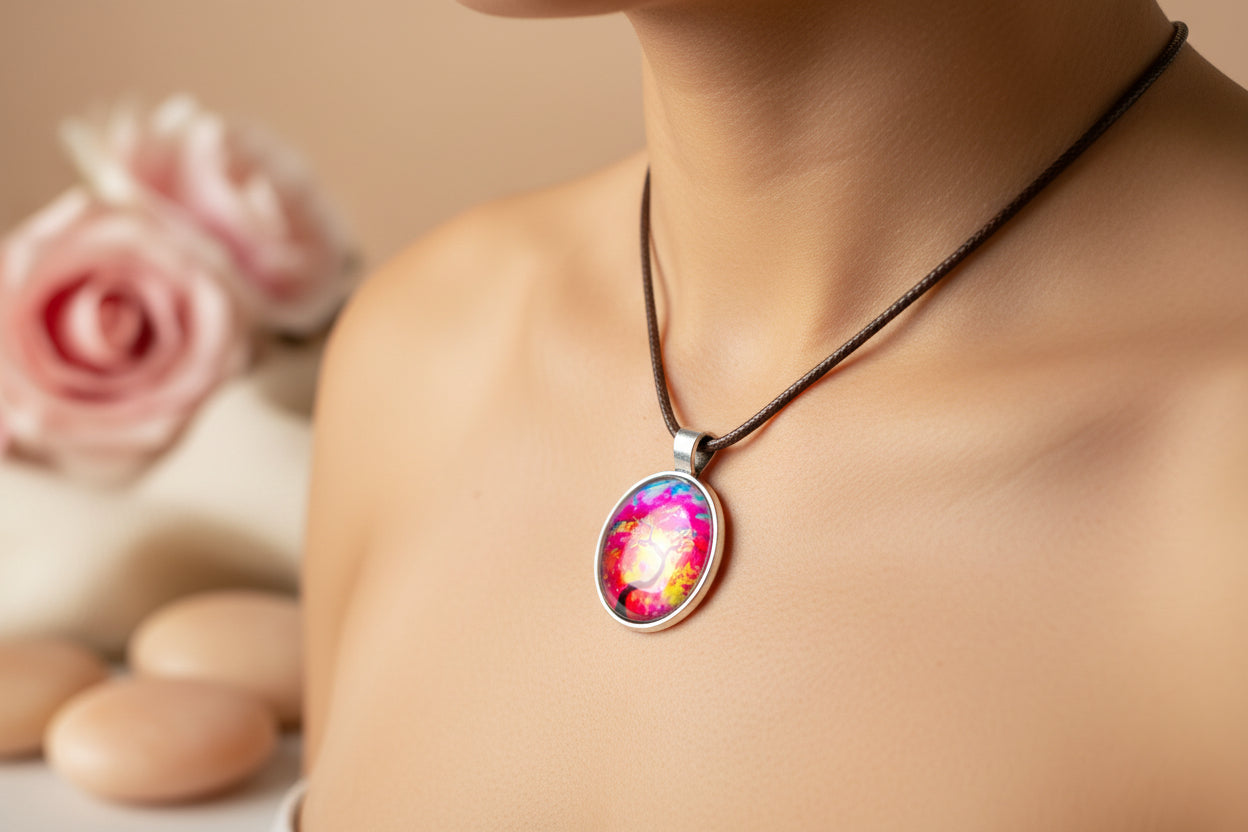 Cabochon Necklace Pink Dreams