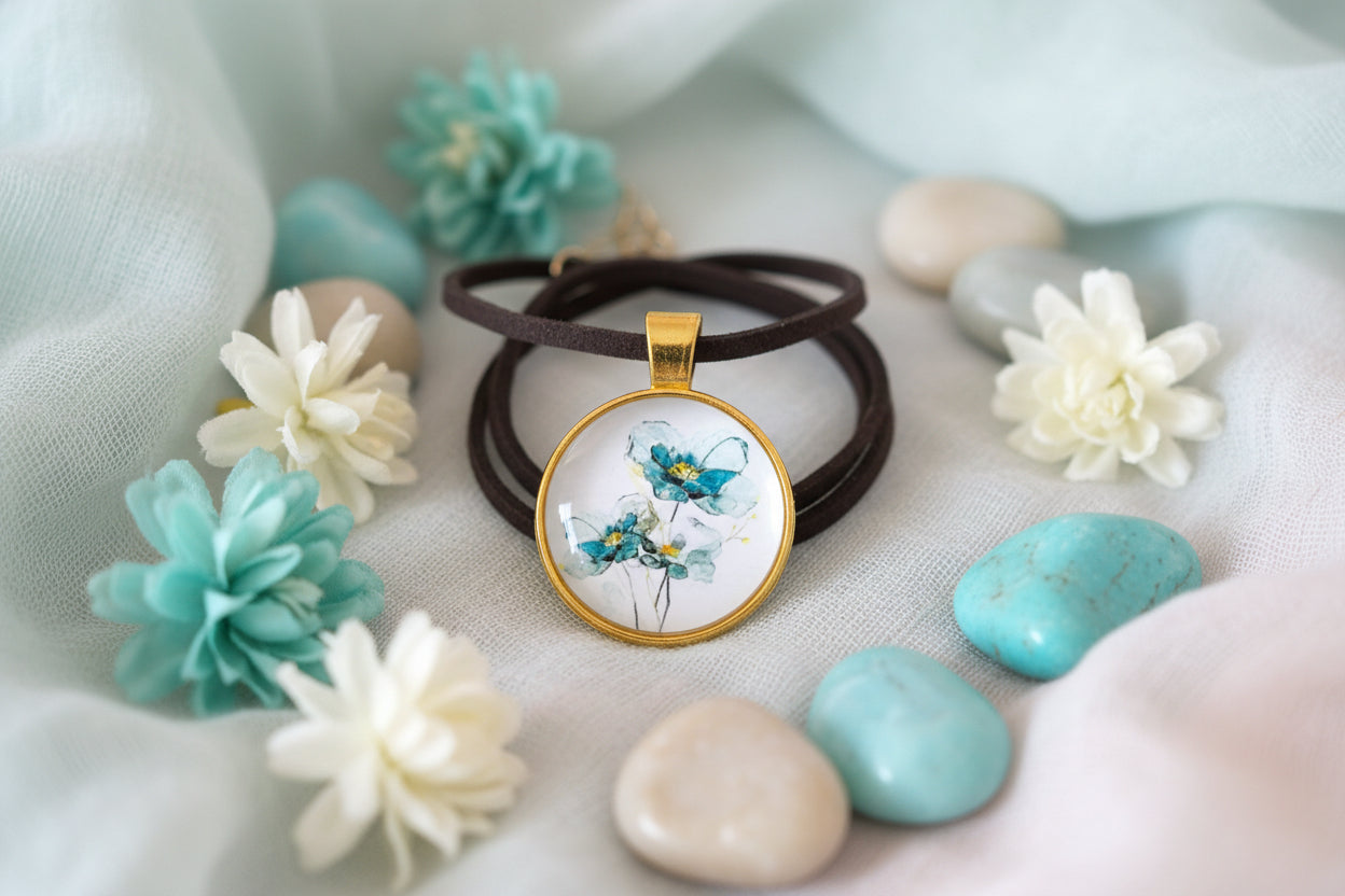 Cabochon Necklace White