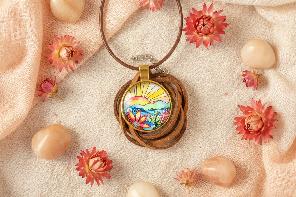 Cabochon Necklace Sunrise