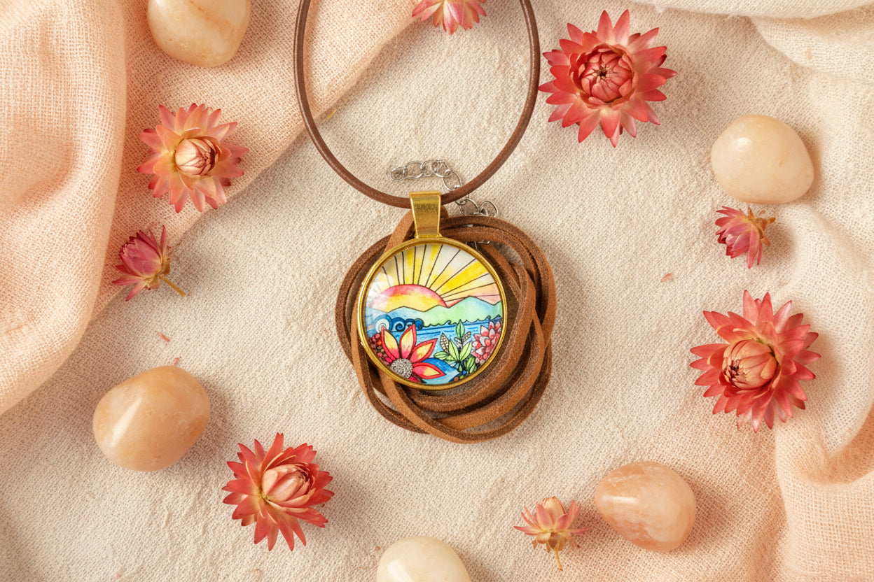 Cabochon Necklace Sunrise