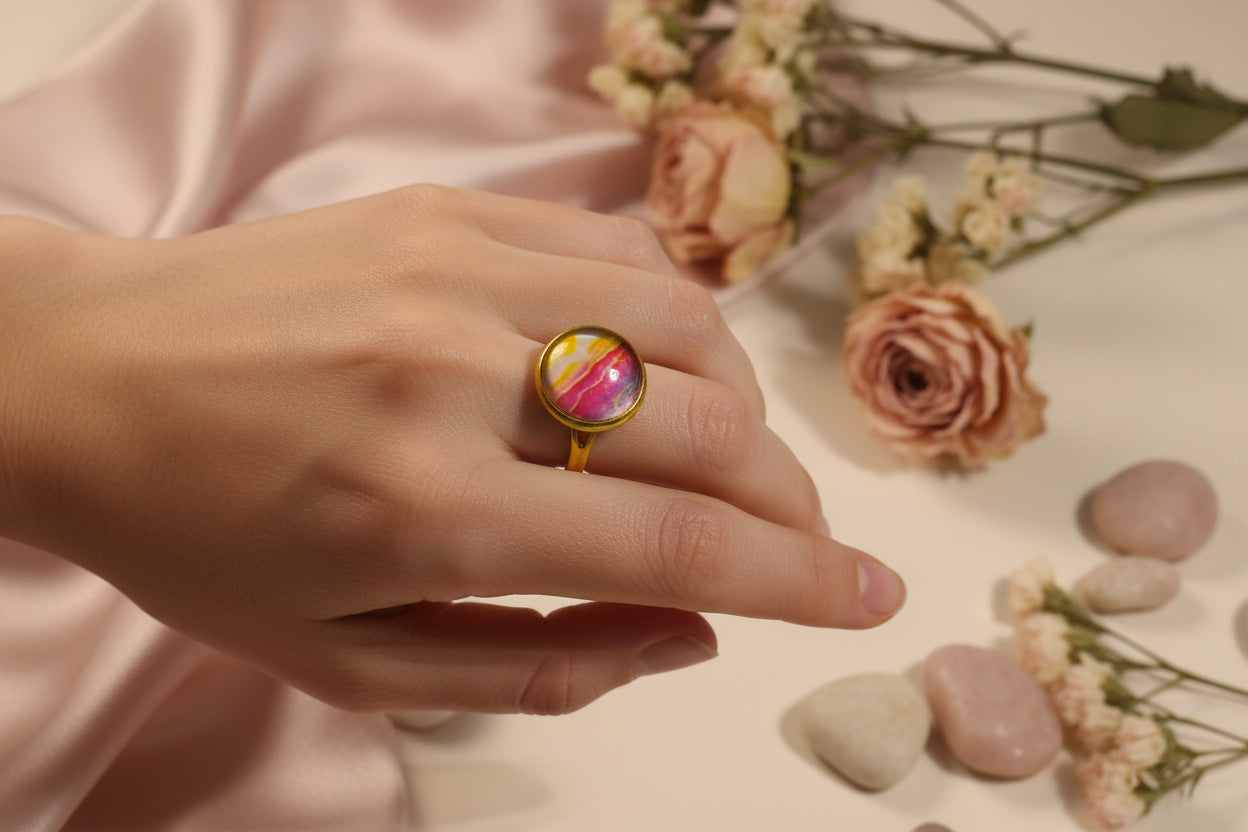 Cabochon Ring Orange Dreams