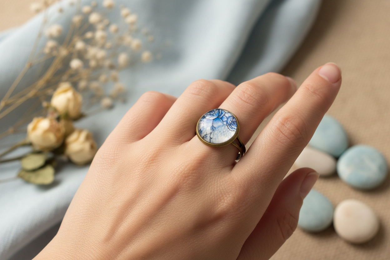 Cabochon Ring Blue