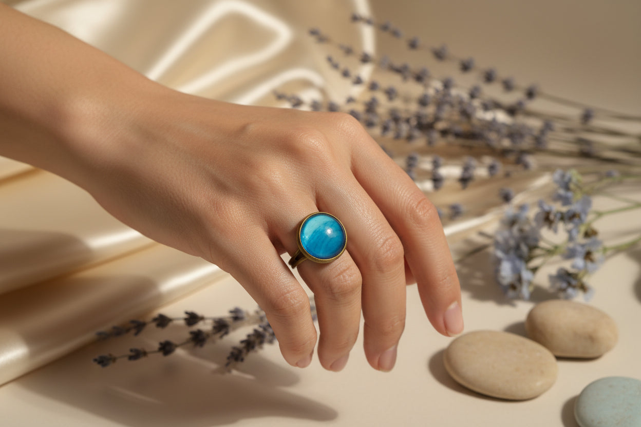 Cabochon Ring Blue
