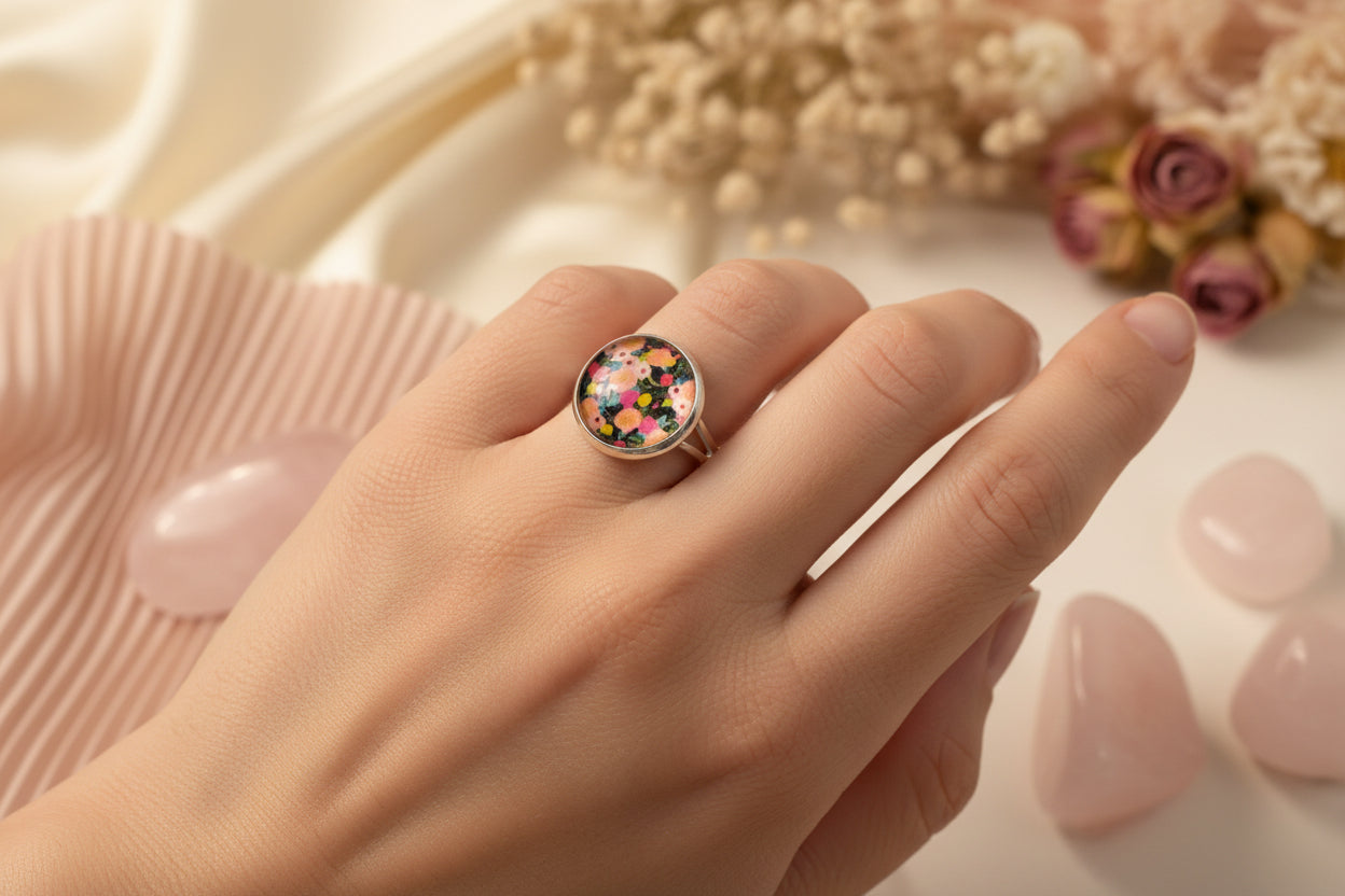 Cabochon Ring Flowers