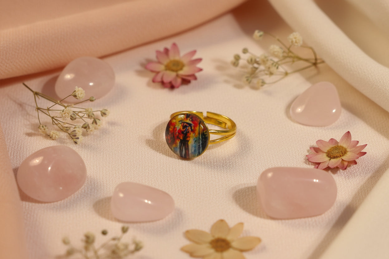Cabochon Ring Love is in the Rain