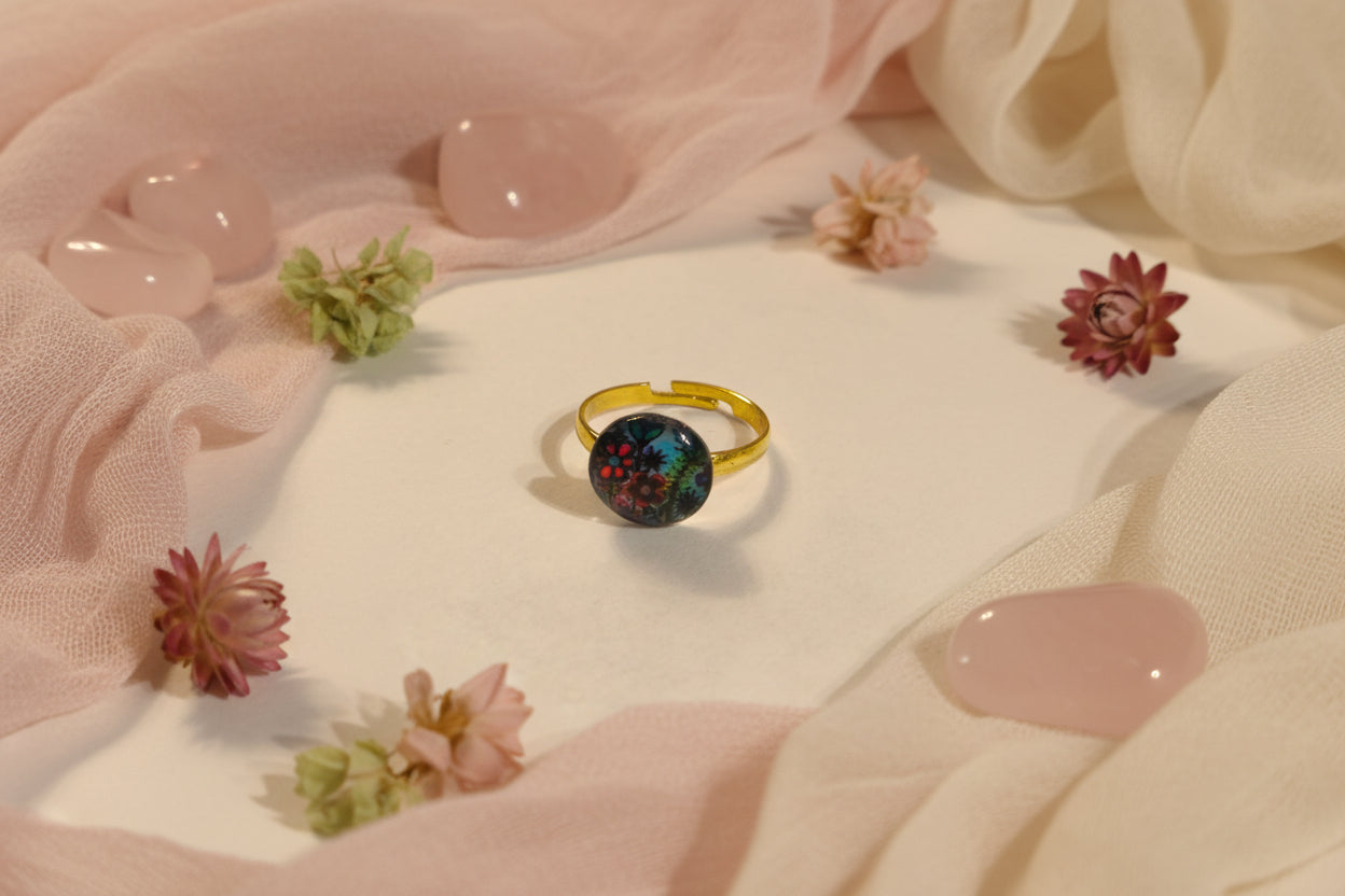 Cabochon Ring Flowers