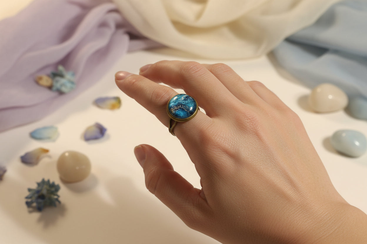 Cabochon Ring Blue